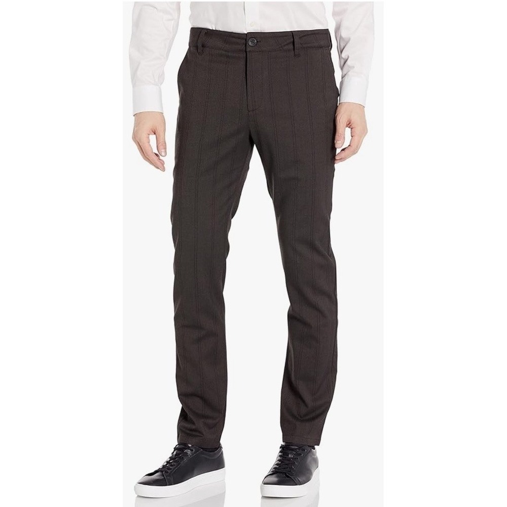PAIGE Stafford Trouser‎ Men's Sz 32 Twilight Night Grey Maroon Striped 32x29